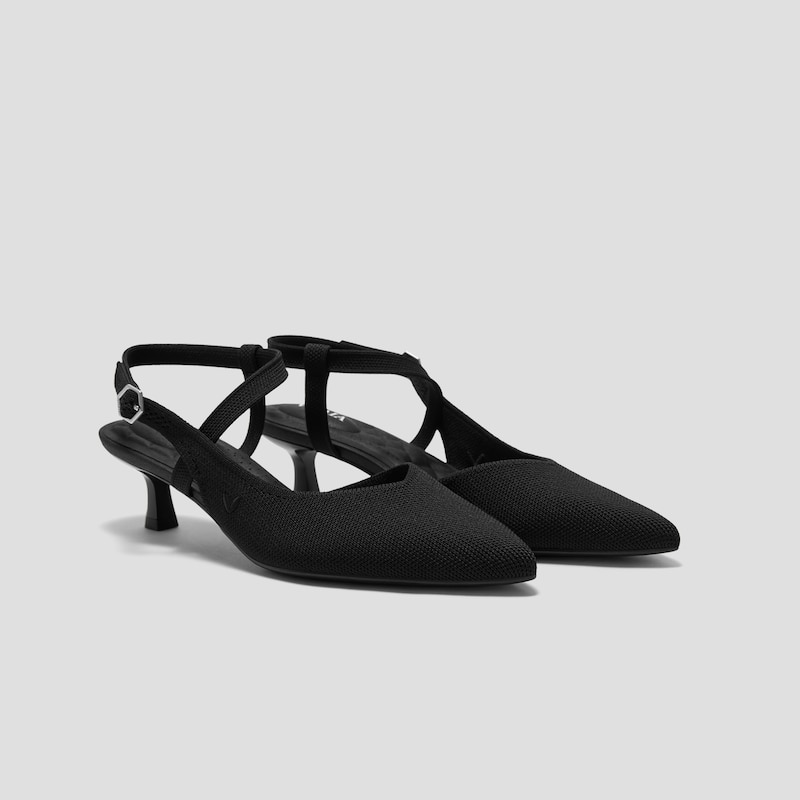 PointEase™ Slingback Heels (Sylvan), Black, EU39 | VIVAIA