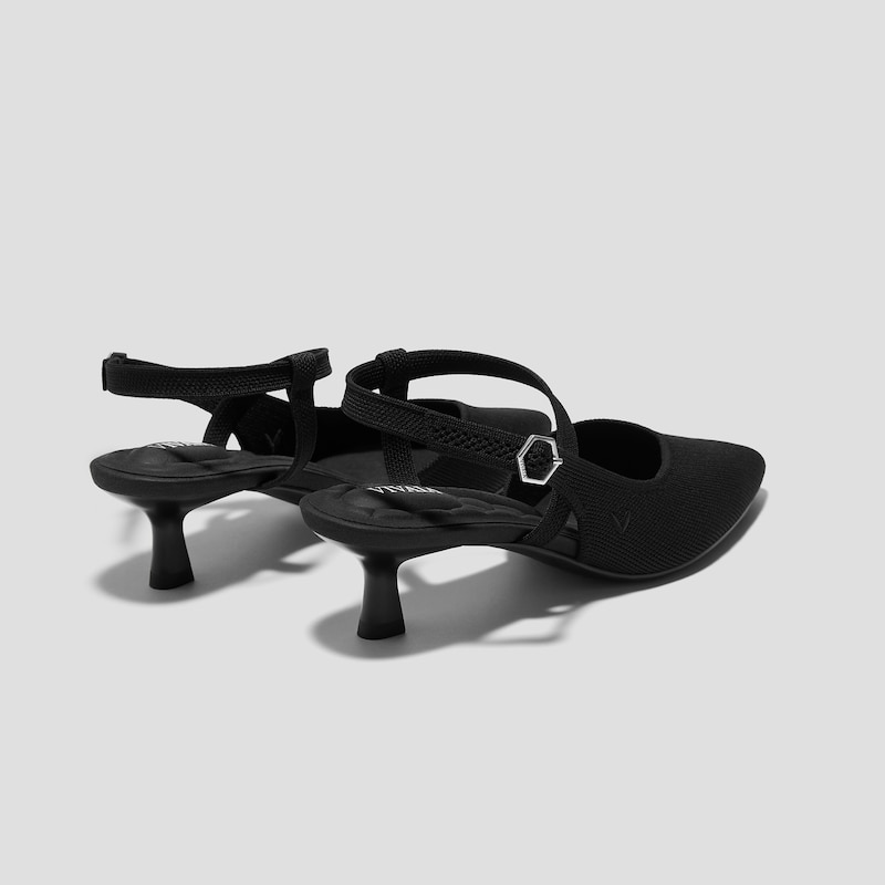 PointEase™ Slingback Heels (Sylvan), Black, EU39 | VIVAIA
