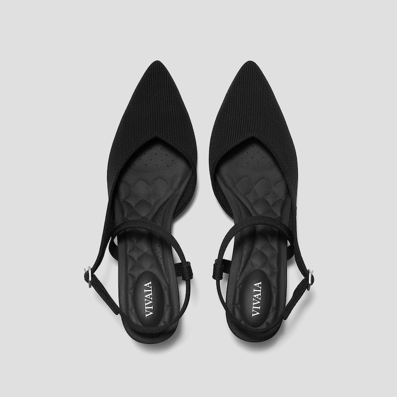 PointEase™ Slingback Heels (Sylvan), Black, EU39 | VIVAIA