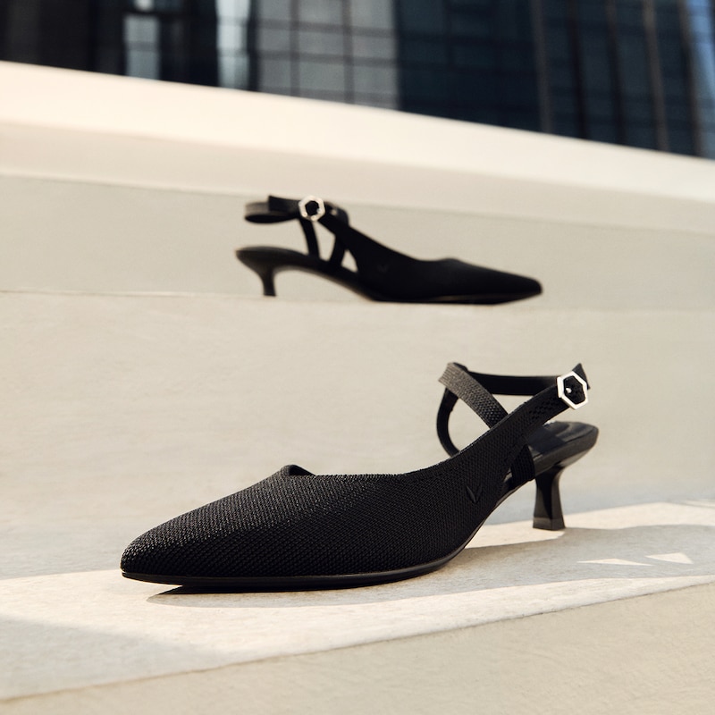 PointEase™ Slingback Heels (Sylvan), Black, EU39 | VIVAIA