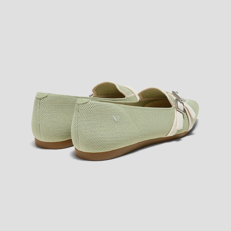 Pointed-Toe Aria Crisscross Loafers (Marvis), MATCHA&CREAM IVORY, EU35 | VIVAIA