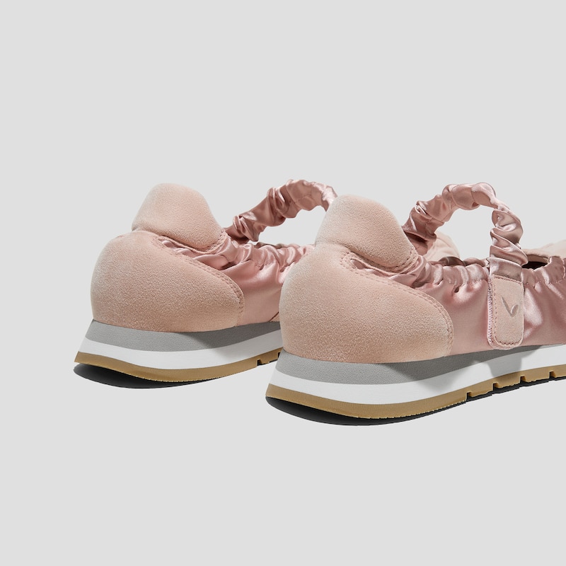 Round-Toe Satin Mary Janes (Ayla), PEACH BLUSH, EU38 | VIVAIA