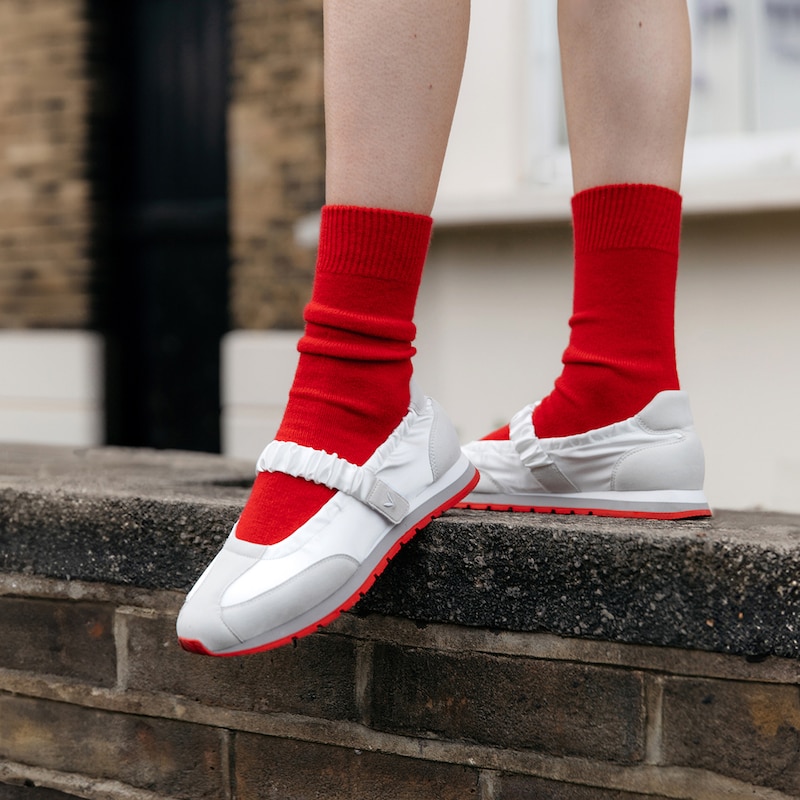 Round-Toe Satin Mary Janes (Ayla), WHITE/OFF GREY, EU39 | VIVAIA