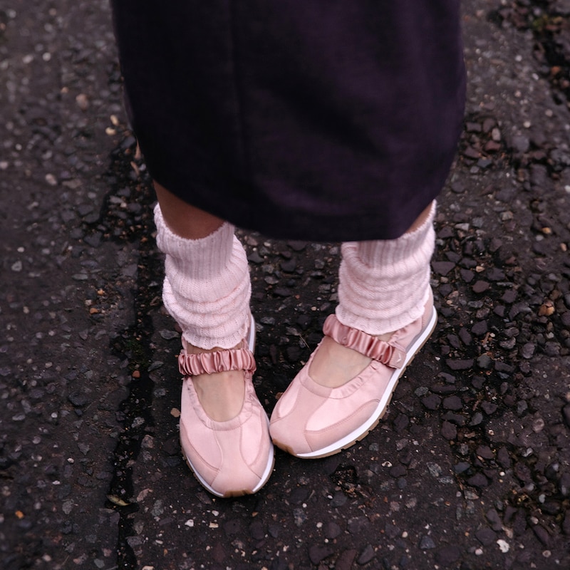 Round-Toe Satin Mary Janes (Ayla), PEACH BLUSH, EU38 | VIVAIA