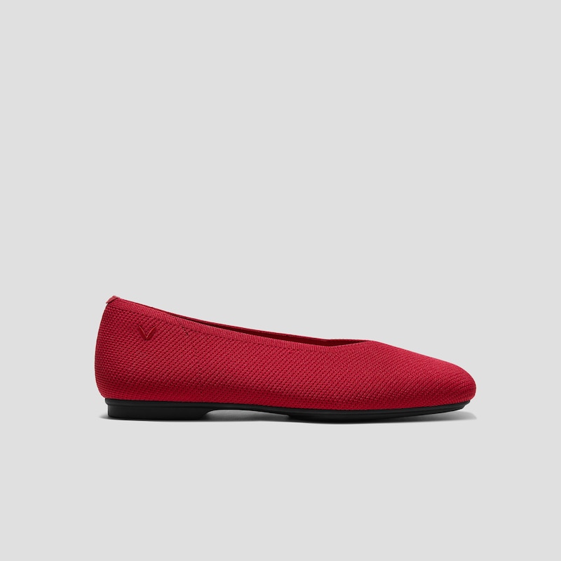 Square-Toe Margot™ V-Cut Flats (Margot™ 3.0), RUBY  RED, EU39 | VIVAIA