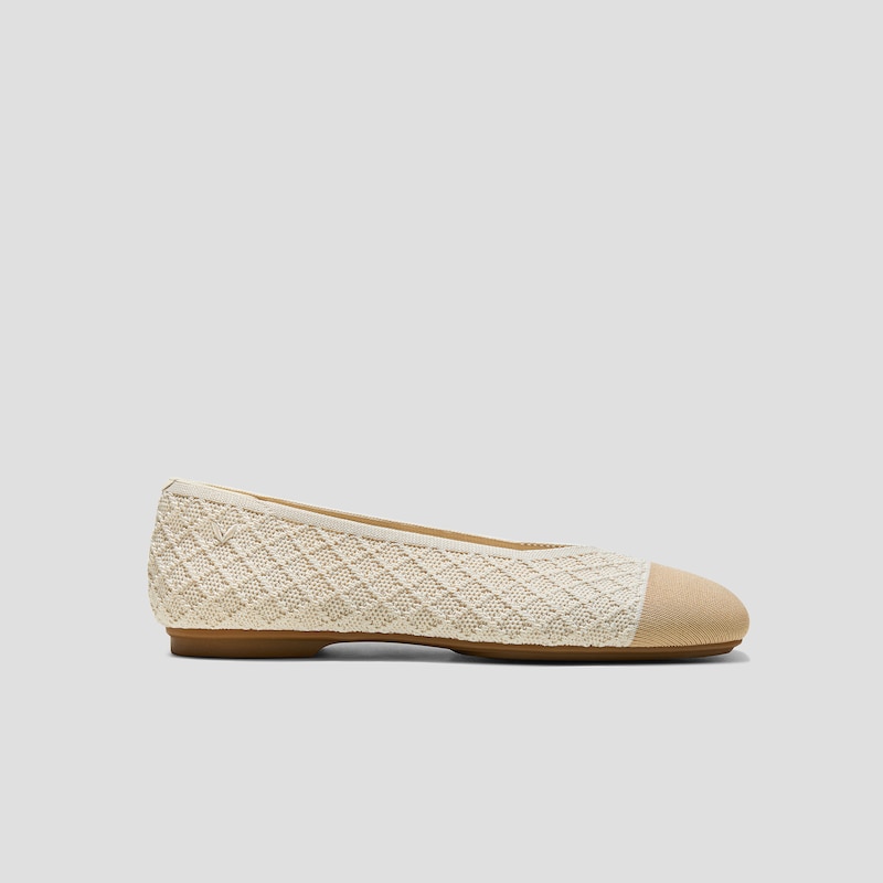Square-Toe Margot™ V-Cut Flats (Margot™ 3.0), YELLOW APRICOT QUILT, EU35 | VIVAIA