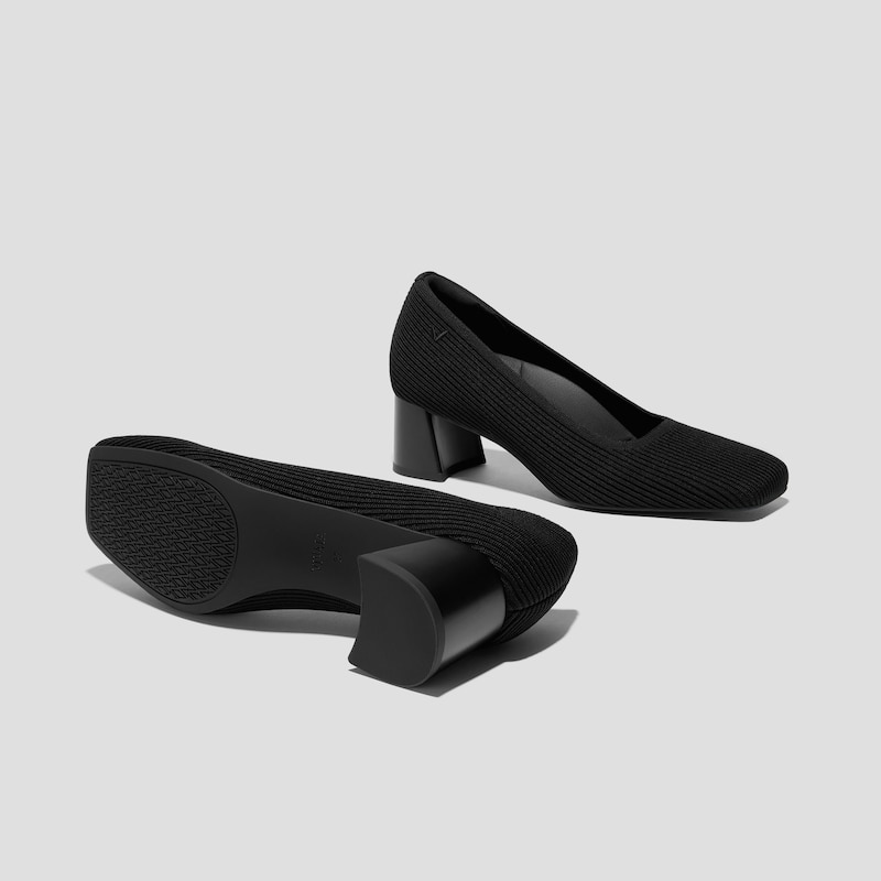 Square-Toe Margot™ Chunky Heels (Monroe), Black, EU35 | VIVAIA