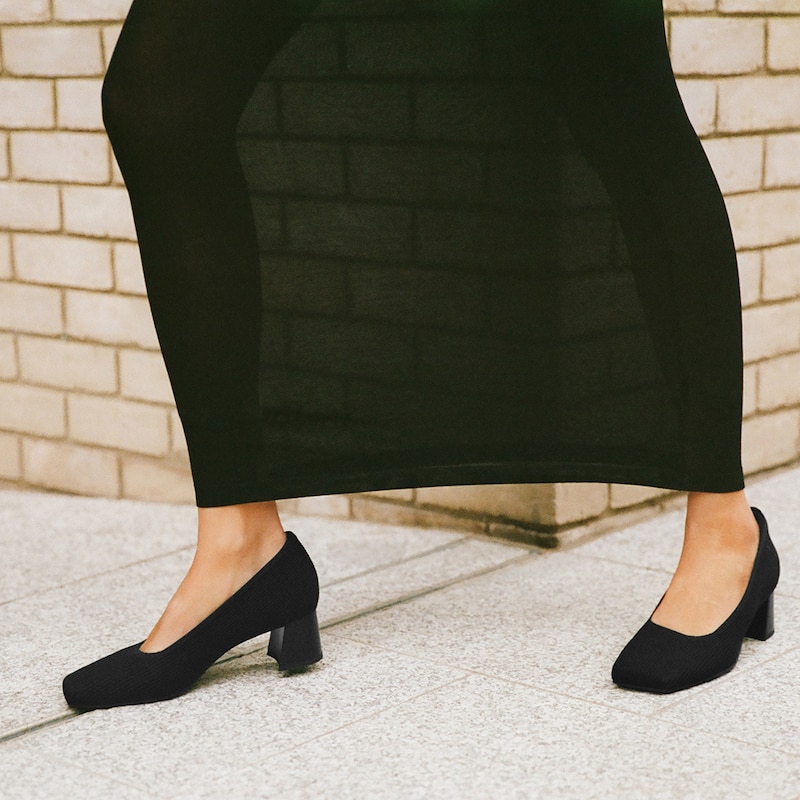 Square-Toe Margot™ Chunky Heels (Monroe), Black, EU35 | VIVAIA