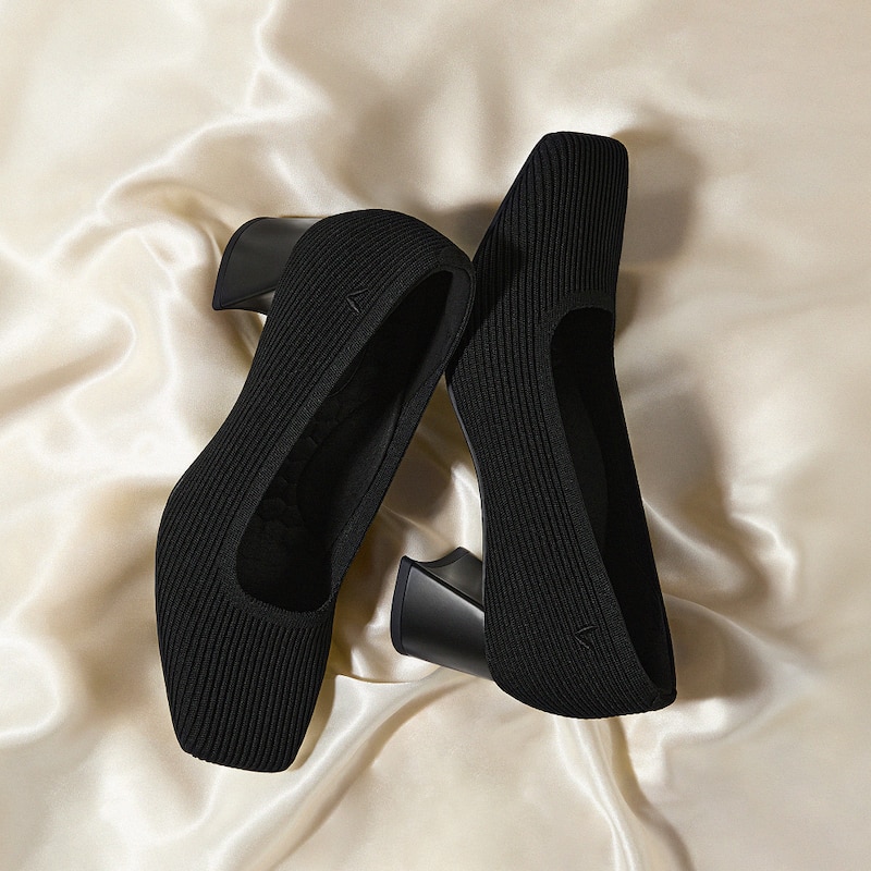 Square-Toe Margot™ Chunky Heels (Monroe), Black, EU35 | VIVAIA