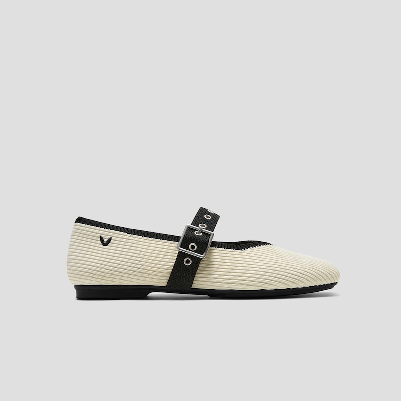 Square-Toe Margot™ Mary Jane (Myriel), PALE APRICOT / BLACK, EU35 | VIVAIA