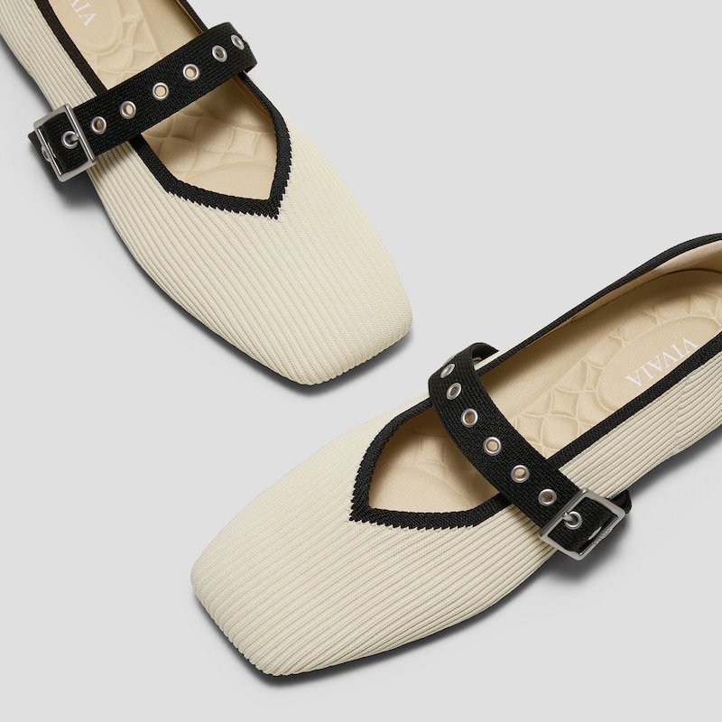 Square-Toe Margot™ Mary Jane (Myriel), PALE APRICOT / BLACK, EU35 | VIVAIA