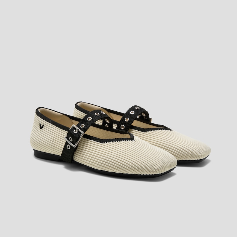 Square-Toe Margot™ Mary Jane (Myriel), PALE APRICOT / BLACK, EU35 | VIVAIA