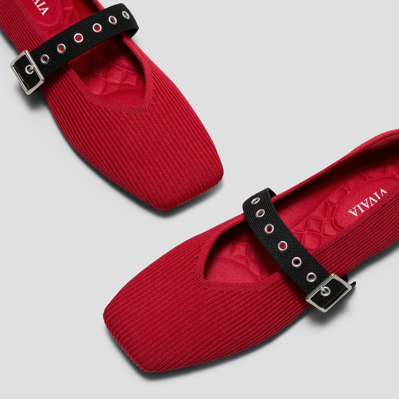 Square-Toe Margot™ Mary Jane (Myriel), Ruby red/Black, EU35 | VIVAIA