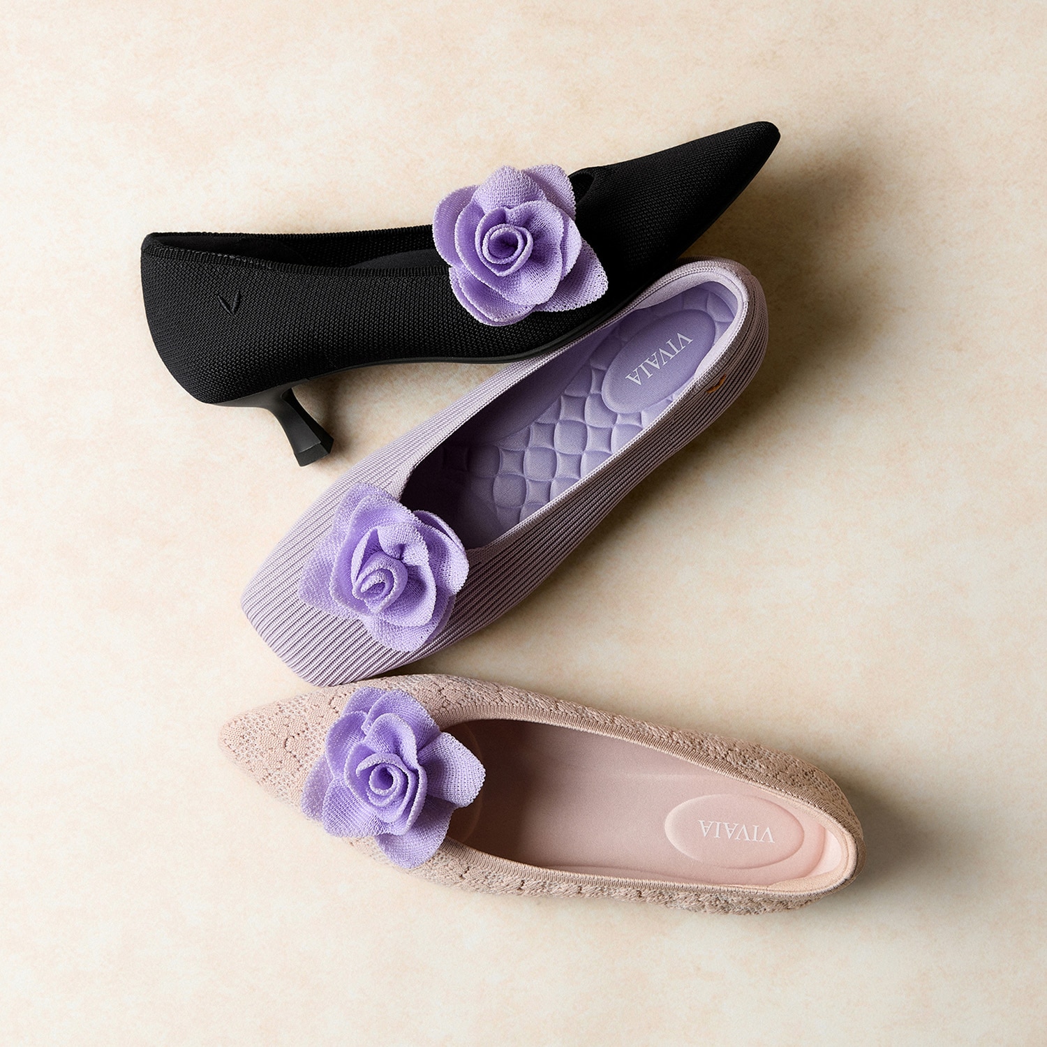 Removable Flower Charms (Emmie), LIGHT VIOLET, one-size | VIVAIA