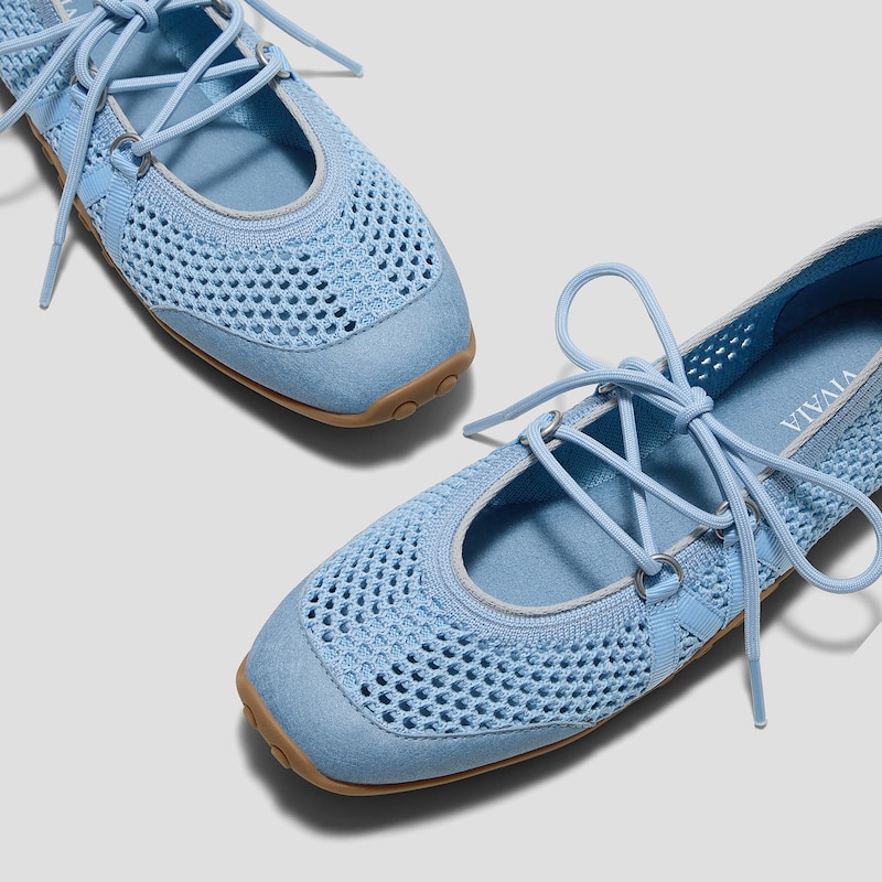 Square-Toe Hybrid Mary Janes (Cecily), SMOKE BLUE MESH, EU39 | VIVAIA