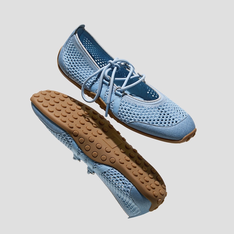 Square-Toe Hybrid Mary Janes (Cecily), SMOKE BLUE MESH, EU39 | VIVAIA