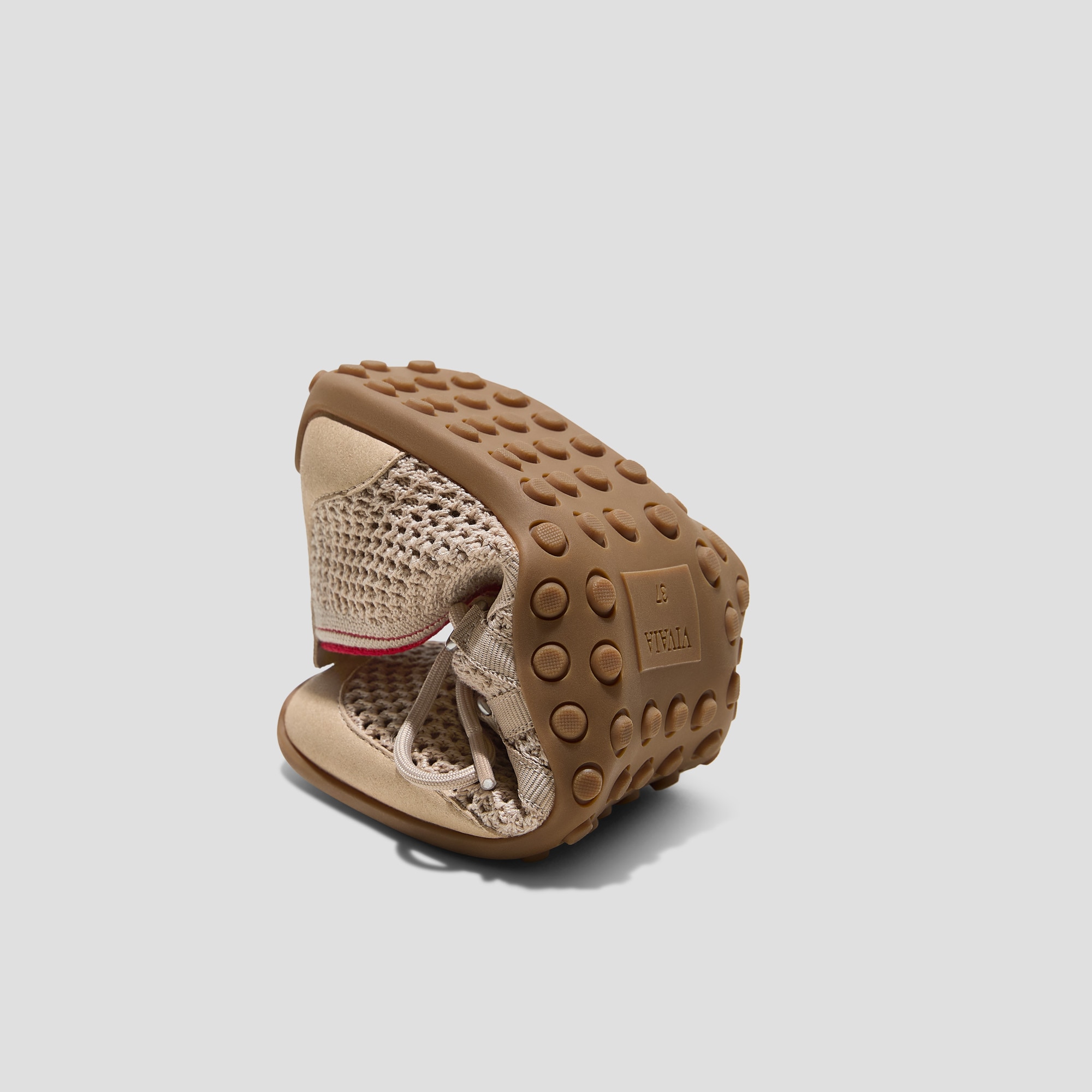 【美品】vivaia メアリージェーン ピンクケーブルニット 38 Square-Toe Hybrid Mesh Mary Janes (Cecily), ALMOND MESH, EU35 | VIVAIA
