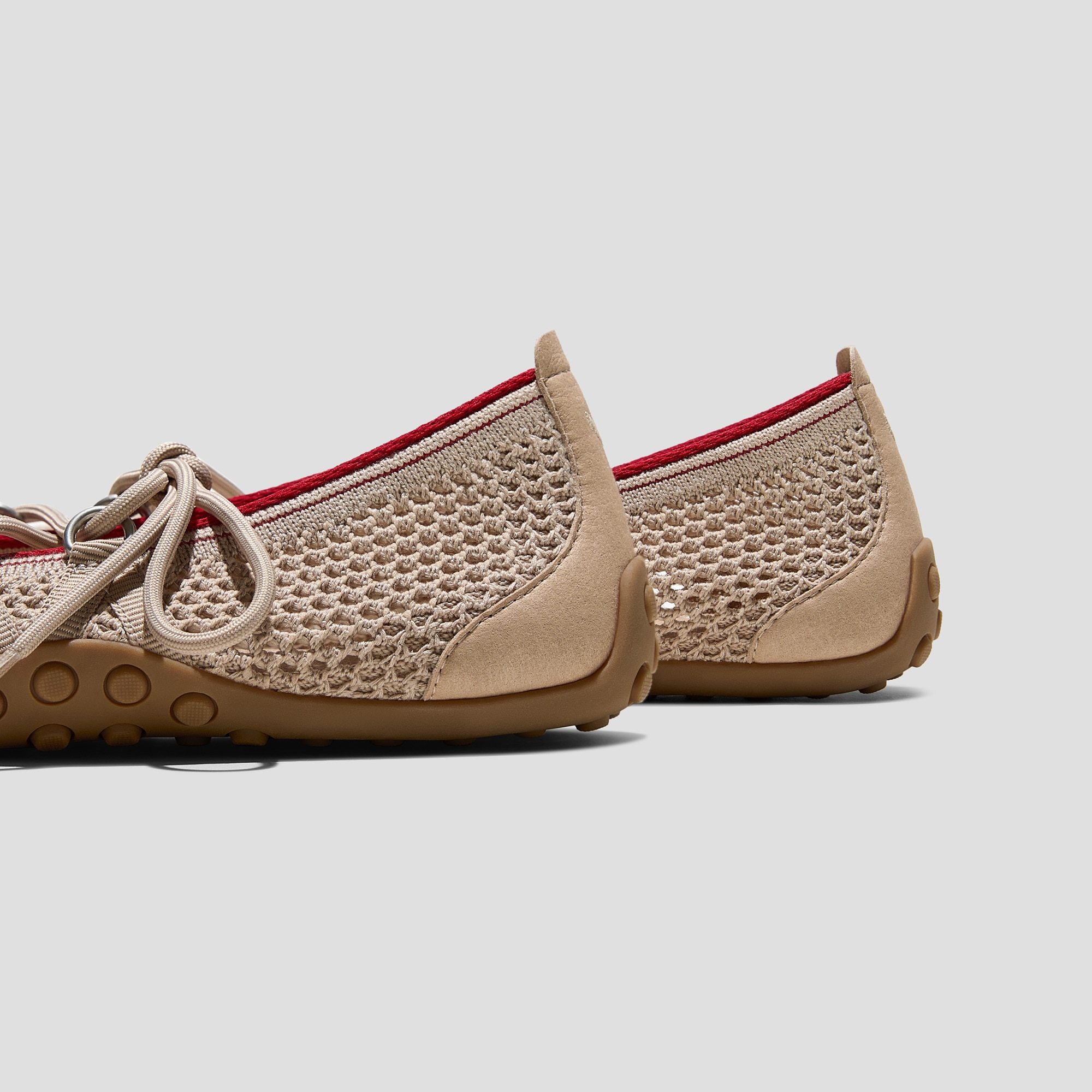 Square-Toe Hybrid Mesh Mary Janes (Cecily), ALMOND MESH, EU35 | VIVAIA