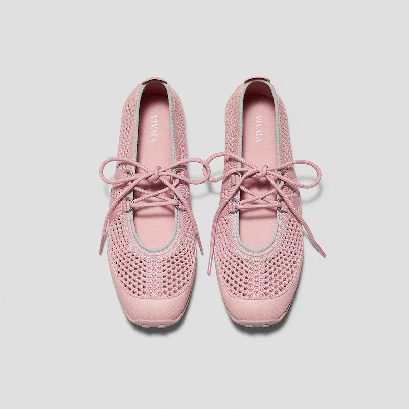 Square-Toe Hybrid Mary Janes (Cecily), DUSTY PINK MESH, EU37 | VIVAIA