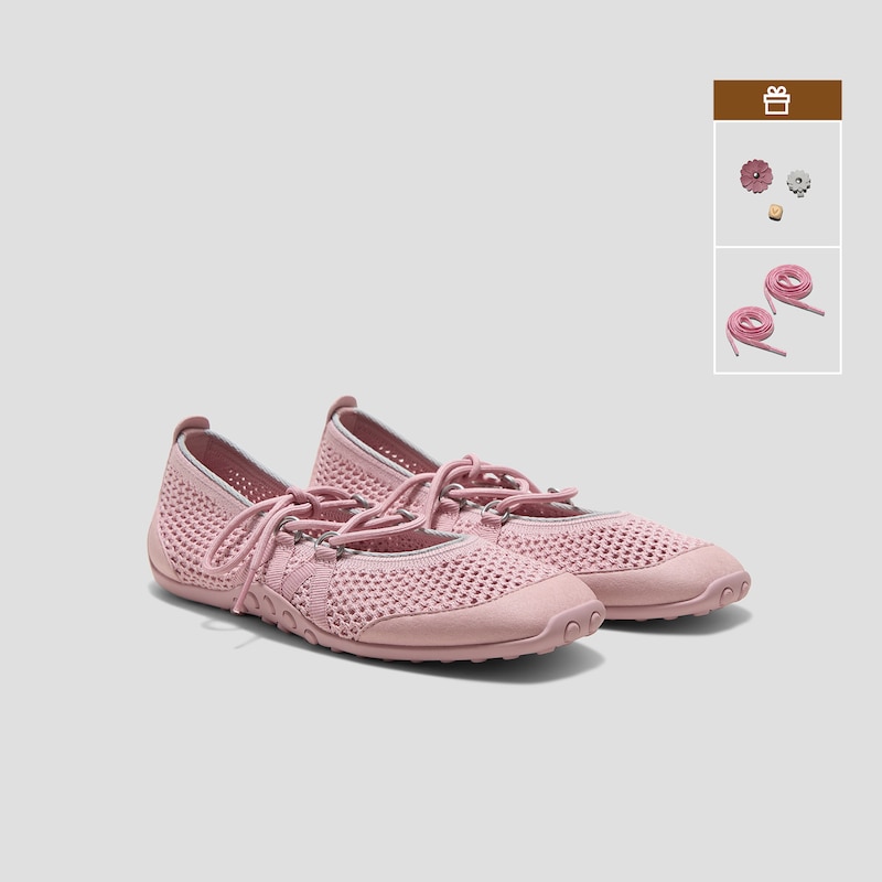 Square-Toe Hybrid Mary Janes (Cecily), DUSTY PINK MESH, EU37 | VIVAIA