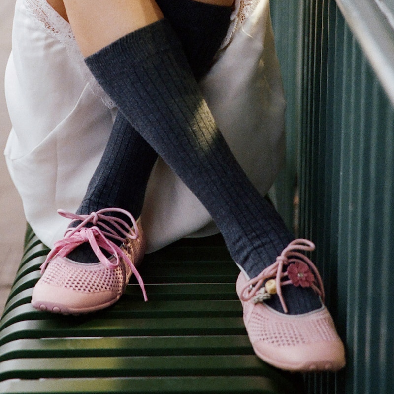 Square-Toe Hybrid Mary Janes (Cecily), DUSTY PINK MESH, EU37 | VIVAIA