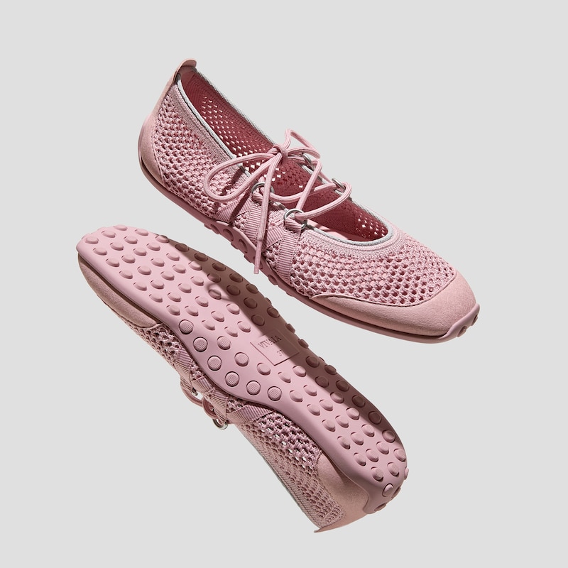 Square-Toe Hybrid Mary Janes (Cecily), DUSTY PINK MESH, EU37 | VIVAIA