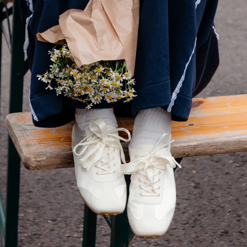 Square-Toe Jogger Sneakerina (Carol), LIGHT GOLD, EU38.5 | VIVAIA