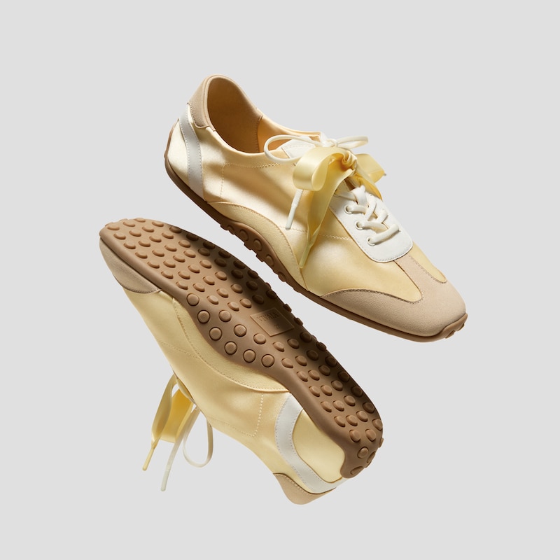 Square-Toe Jogger Sneakerina (Carol), BUTTER YELLOW&CREAM&NUDE, EU40 | VIVAIA