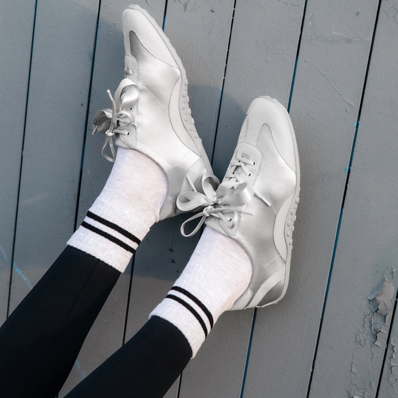 Square-Toe Jogger Sneakerina (Carol), GREY SILVER, EU37 | VIVAIA