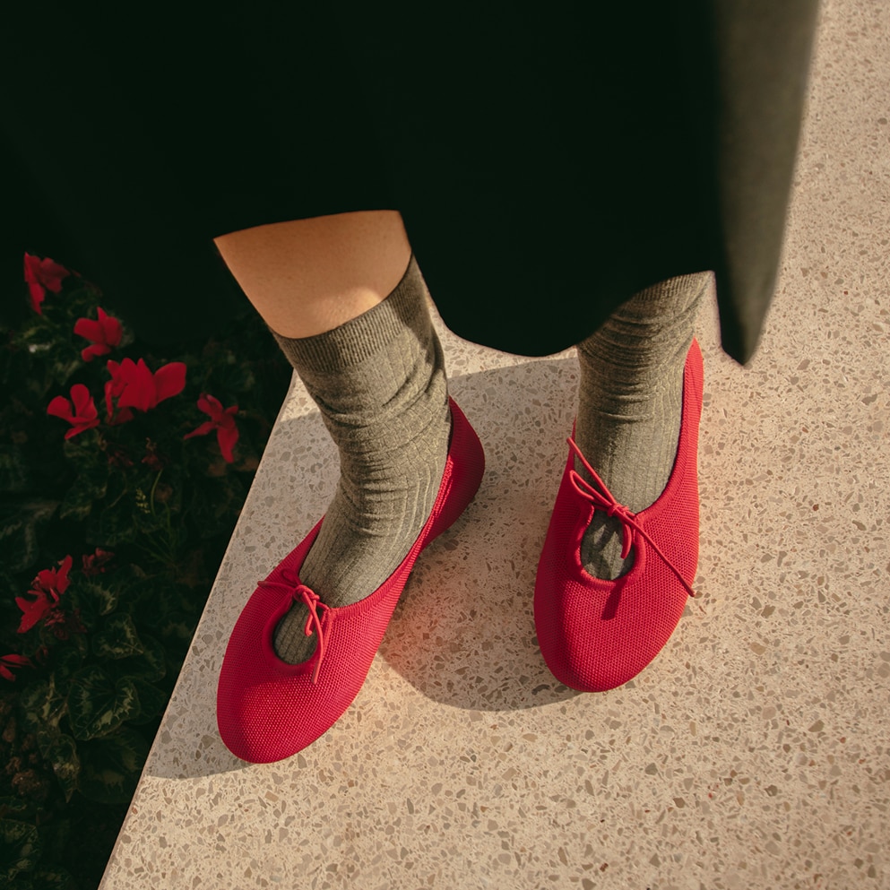 Round-Toe Lace-up Flats (Camora), RUBY RED, EU35 | VIVAIA