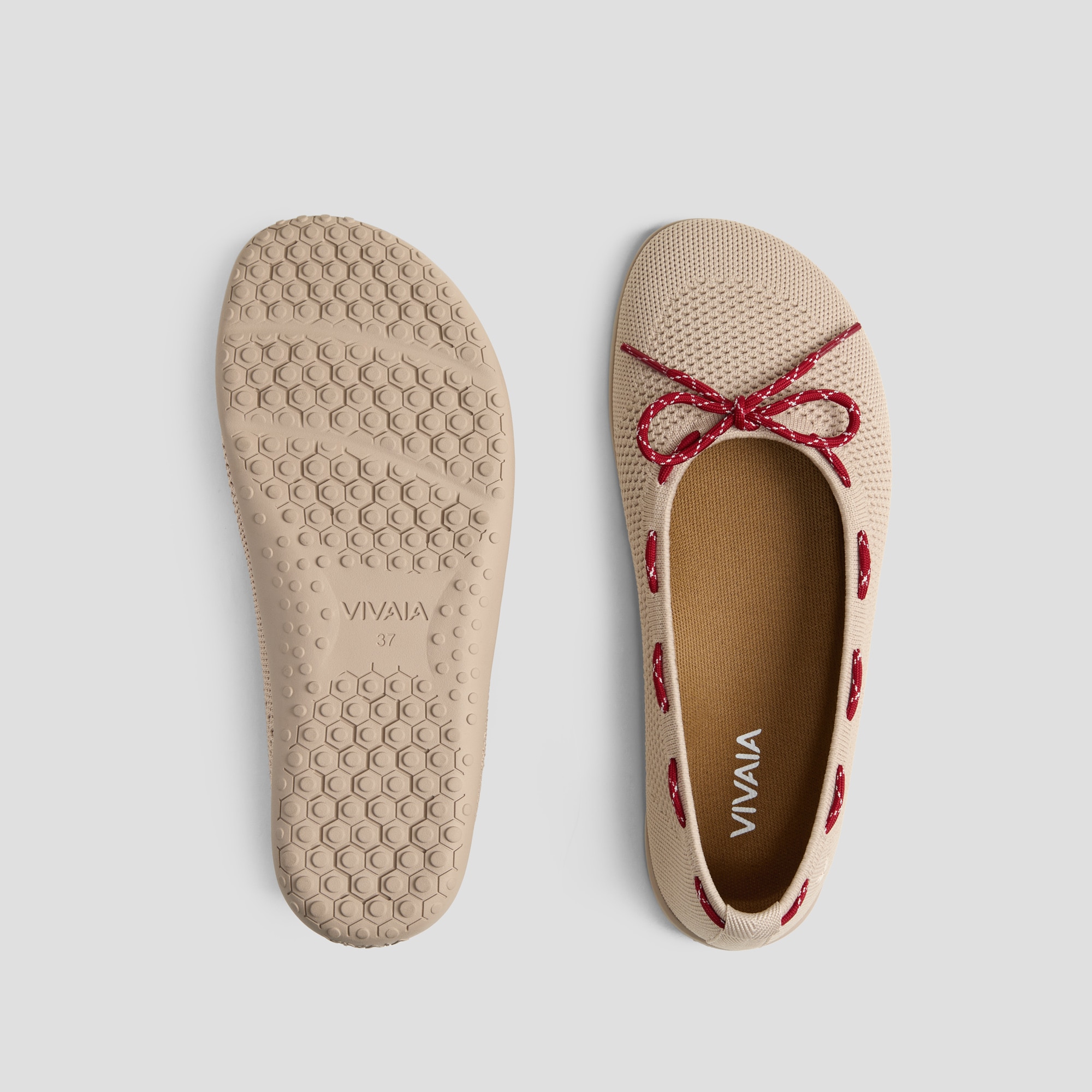Round-Toe Barefoot Flats (Nika), ALMOND, EU35 | VIVAIA
