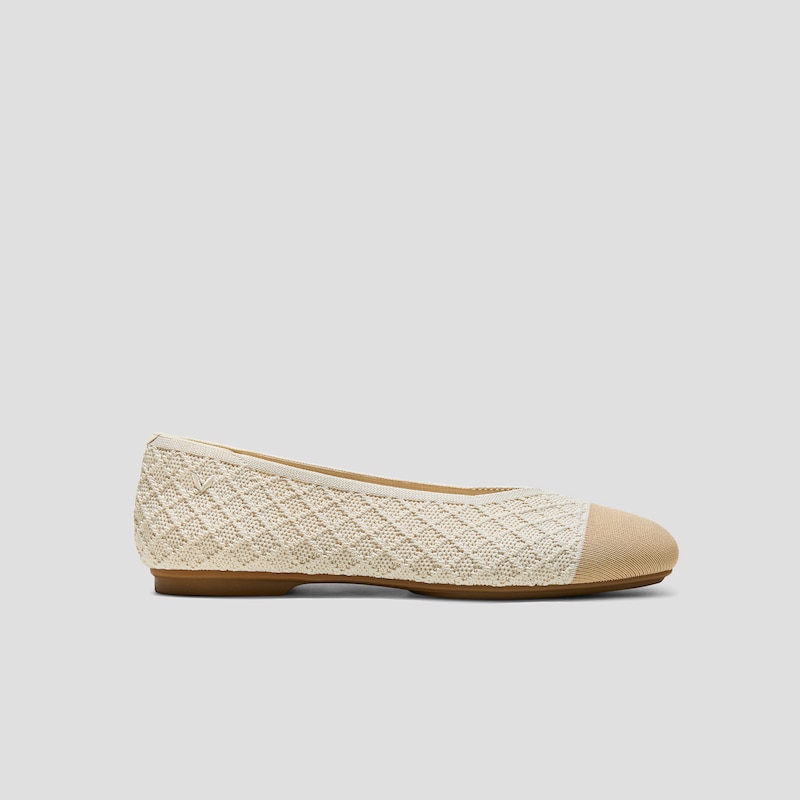 Square-Toe Margot™ V-Cut Flats (Margot™ 3.0), YELLOW APRICOT QUILT, EU38 | VIVAIA