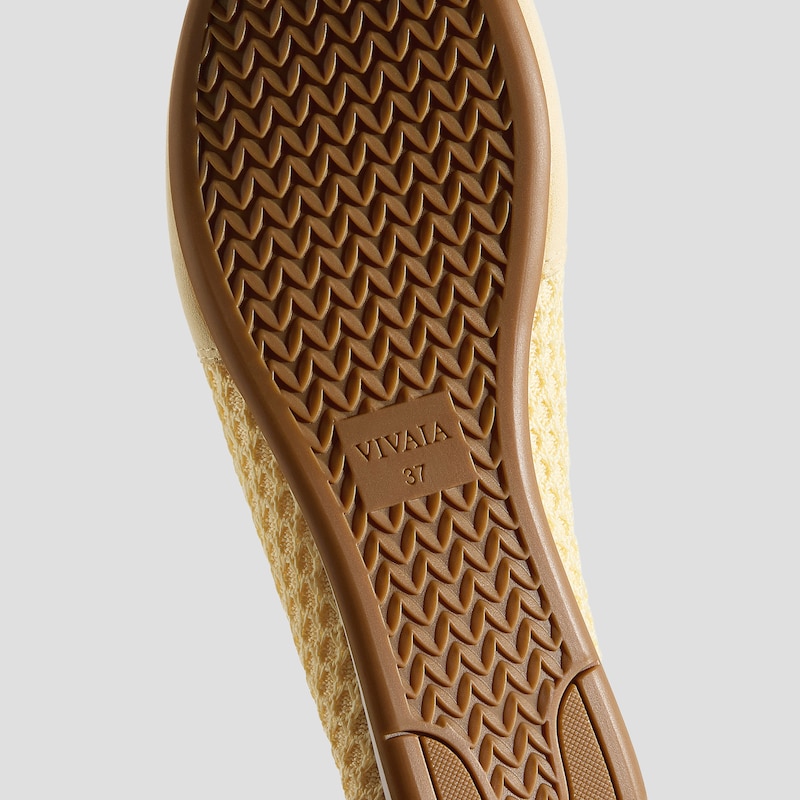 Round-Toe Lace-Up Mesh Sneakers (Yara), BUTTER YELLOW, EU40 | VIVAIA