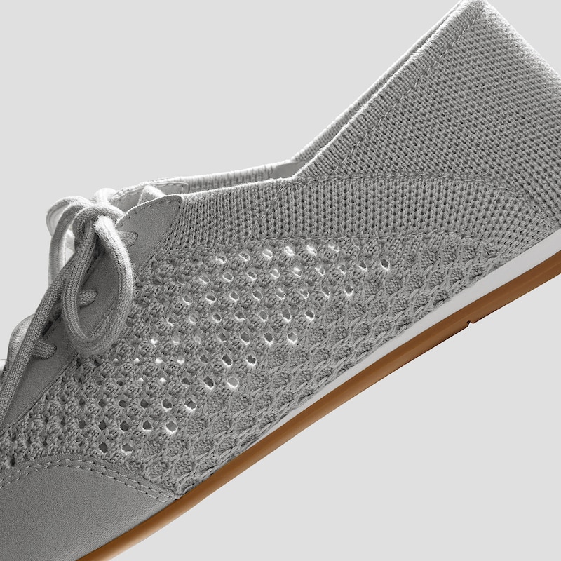 Round-Toe Lace-Up Mesh Sneakers (Yara), Light grey, EU35 | VIVAIA