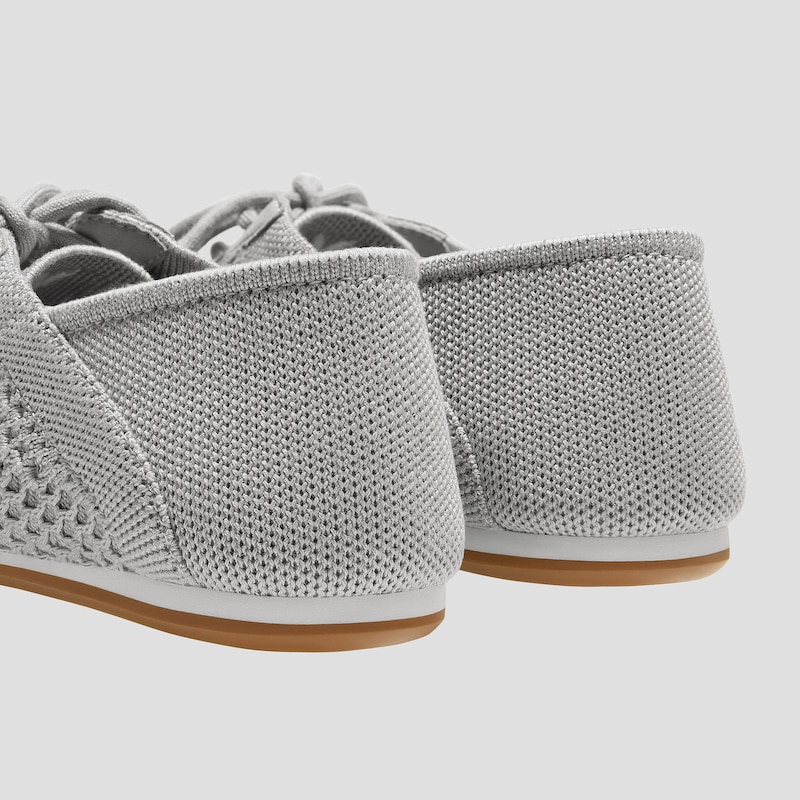 Round-Toe Lace-Up Mesh Sneakers (Yara), Light grey, EU35 | VIVAIA