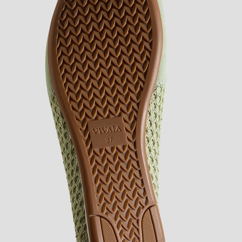 Round-Toe Lace-Up Mesh Sneakers (Yara), MATCHA, EU38.5 | VIVAIA