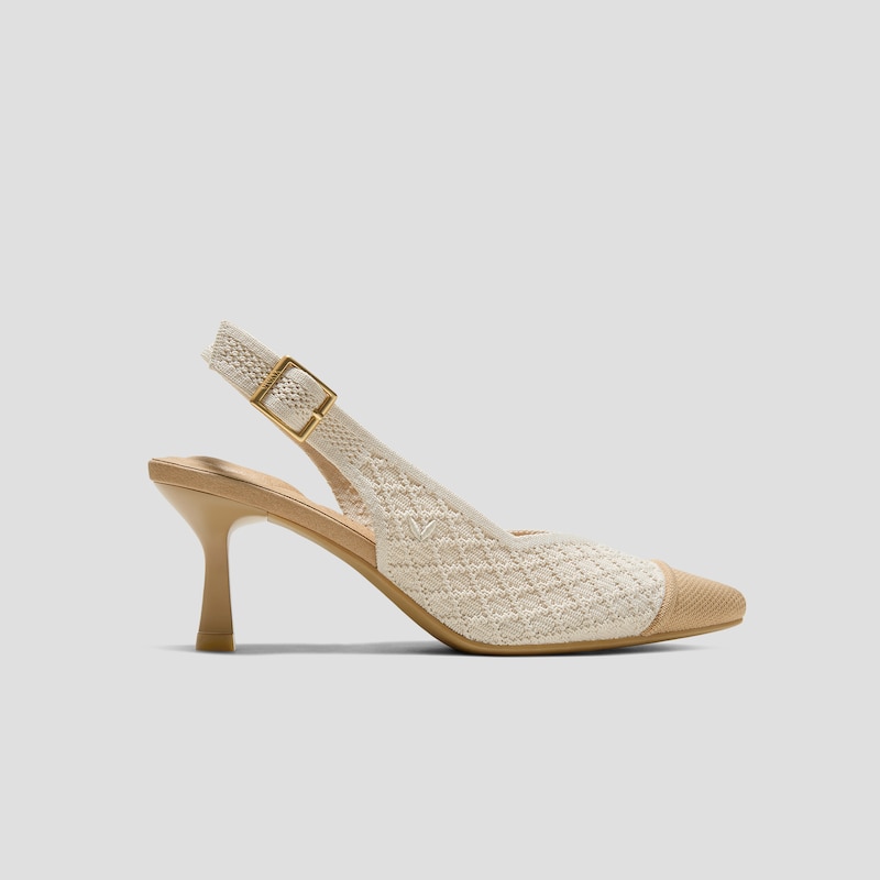 Pointed-Toe Slingback Heels (Addison), Yellow Apricot Quilt, EU39 | VIVAIA