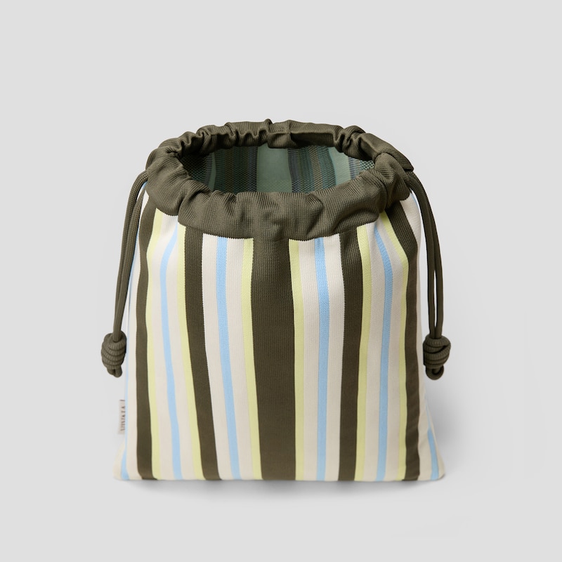 Cotton Rope Net Tote (Anila), PALE APRICOT & OLIVE STRIPE, one-size | VIVAIA