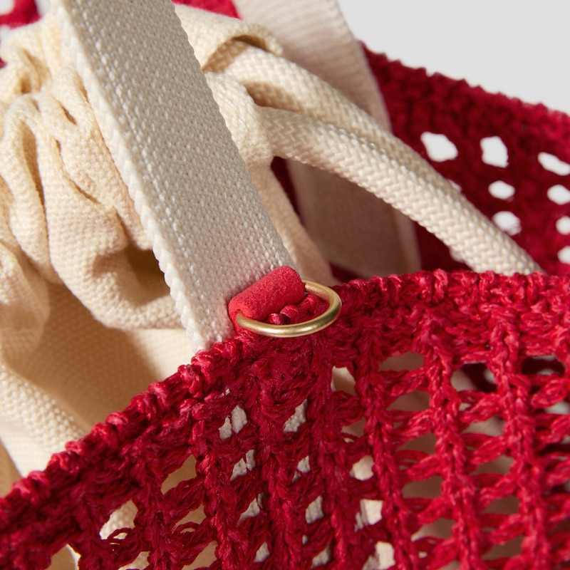 Paper Yarn Tote (Percie), RUBY  RED, one-size | VIVAIA