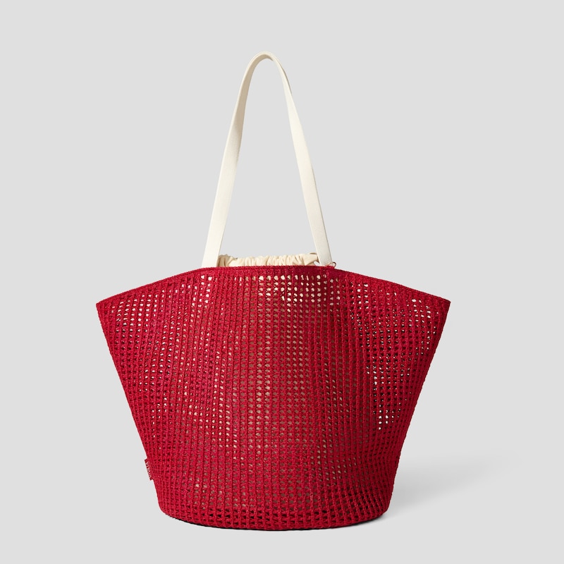 Paper Yarn Tote (Percie), RUBY  RED, one-size | VIVAIA