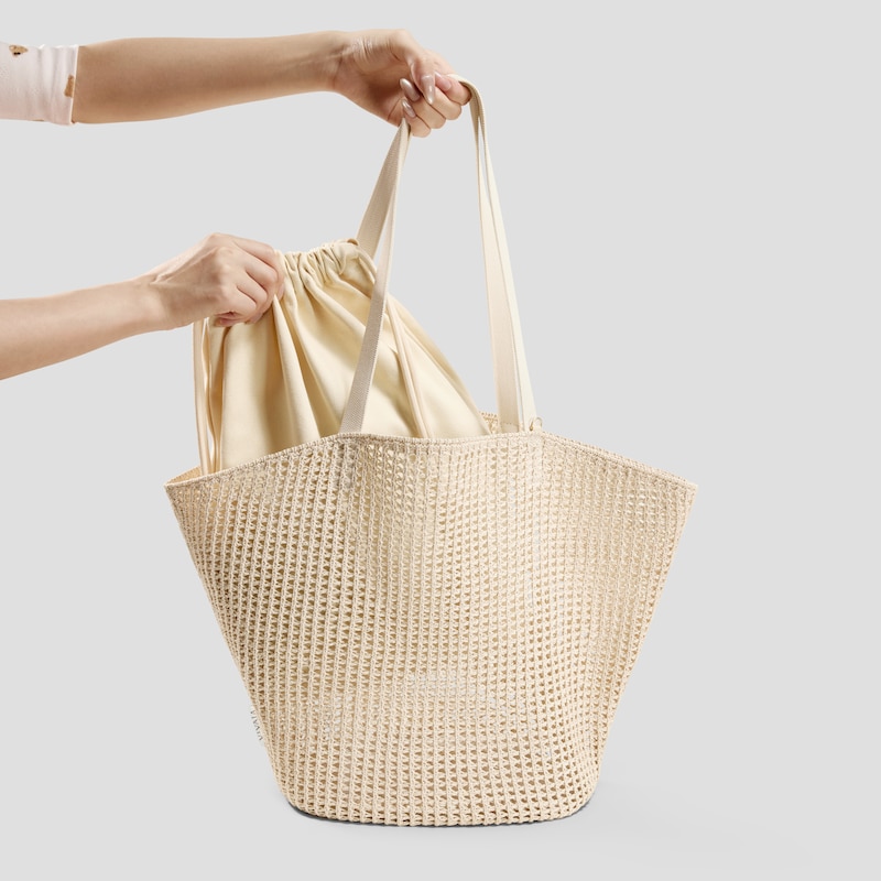 Paper Yarn Tote (Percie), CREAM IVORY, one-size | VIVAIA