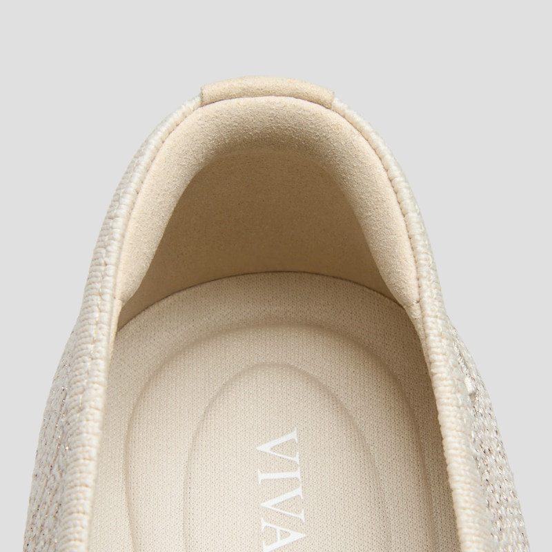 Square-Toe Lace-Up Mary Janes (Miley), GOLDEN PALE APRICOT FRENCH STRIPE, EU37 | VIVAIA