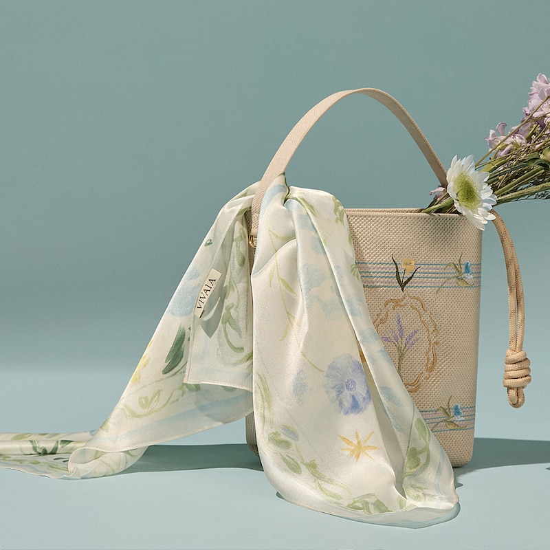 Silk Scarf (Alizee), CREAM-FRENCH FLORAL PRINT, one-size | VIVAIA