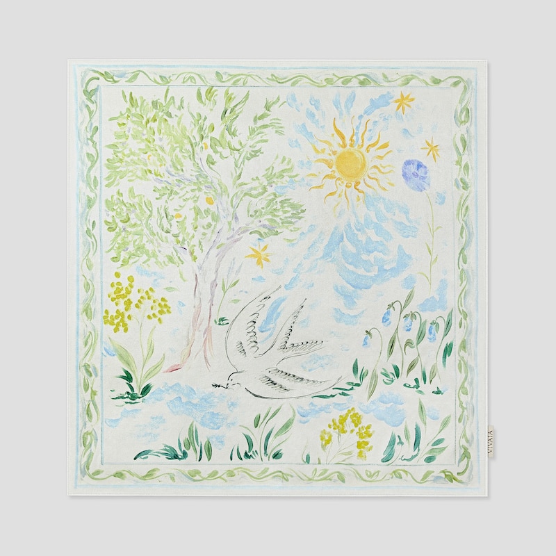 Silk Scarf (Alizee), CREAM-FRENCH FLORAL PRINT, one-size | VIVAIA