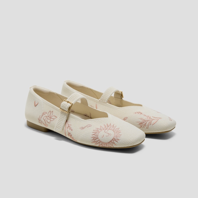 Margot™ Mary Jane in Cream French Floral Embroidery
