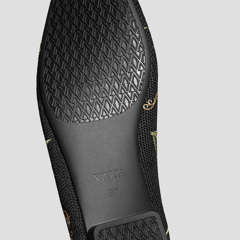 Healing Garden｜Square-Toe Mary Janes (Margot™ Mary Jane), BLACK FRENCH FLORAL Embroidery, EU35 | VIVAIA