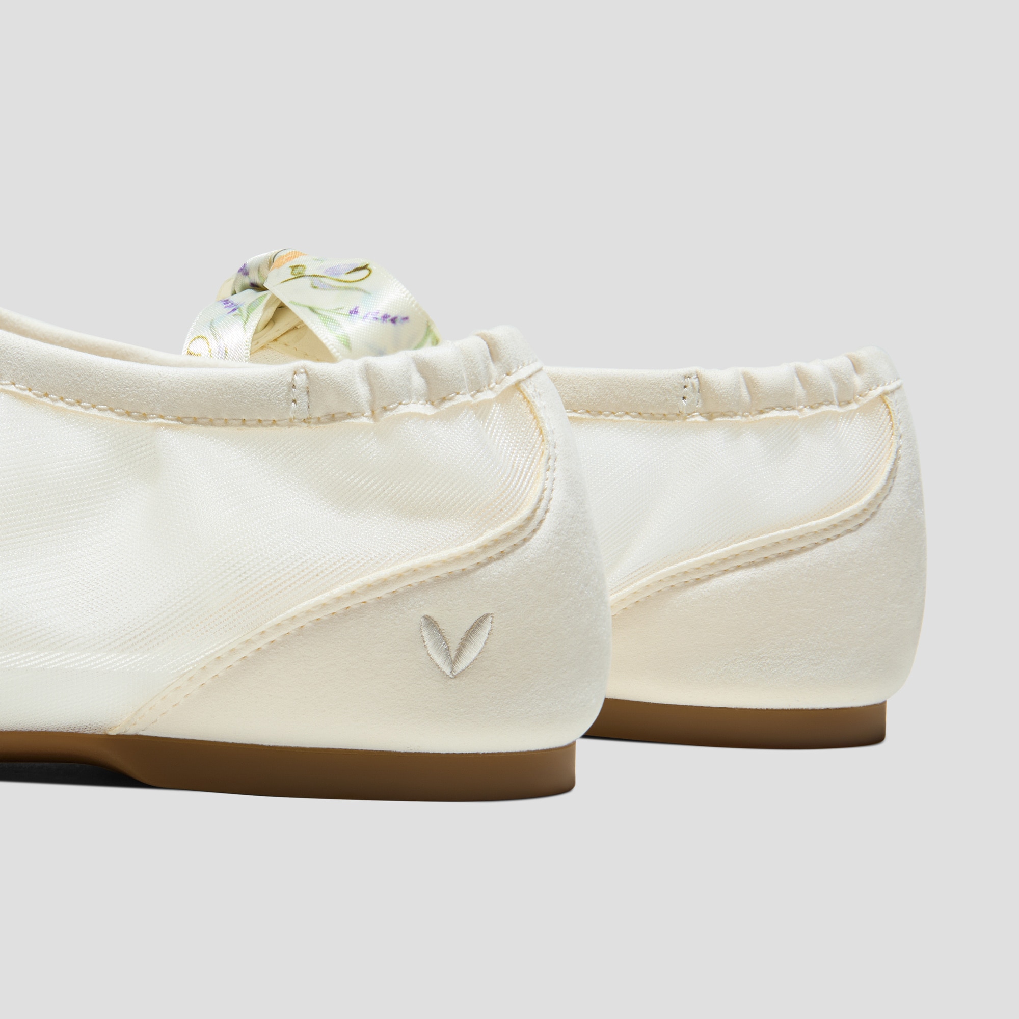 Healing Garden | Square-Toe Organza Sneakerinas (Ciara), CREAM