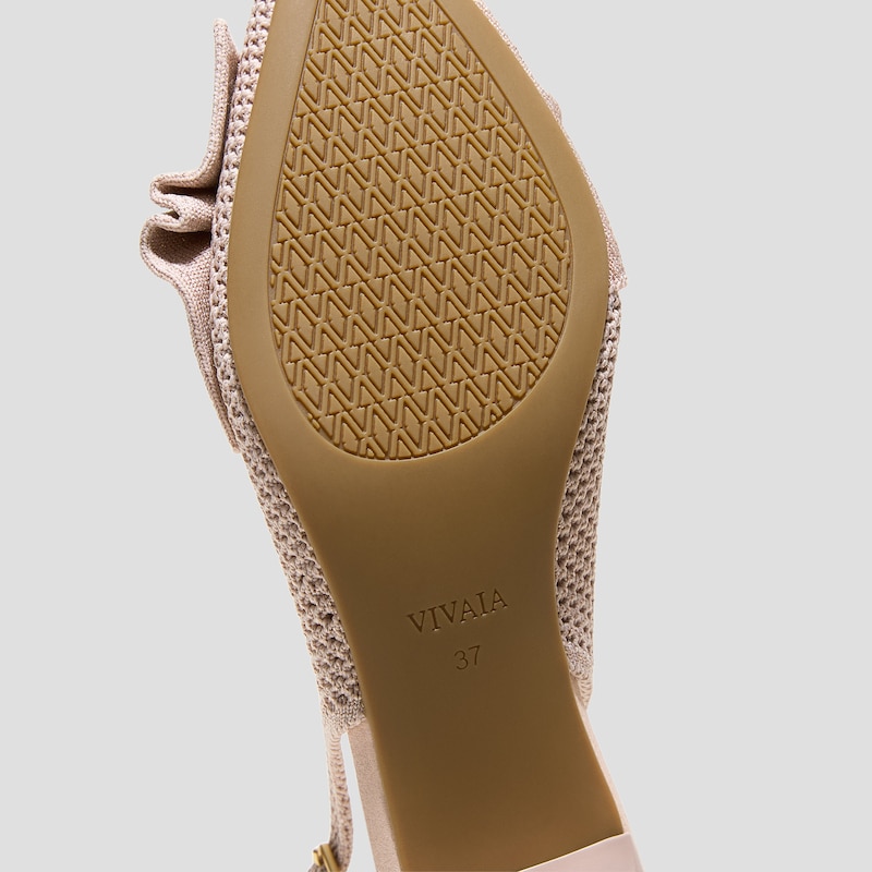 PointEase™ Bow Slingback Heels (Sanna), ROSE GOLD FISHNET, EU39 | VIVAIA