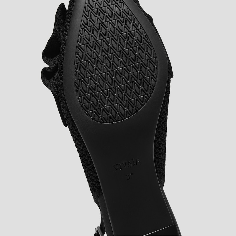 PointEase™ Bow Slingback Heels (Sanna), BLACK FISHNET, EU35 | VIVAIA