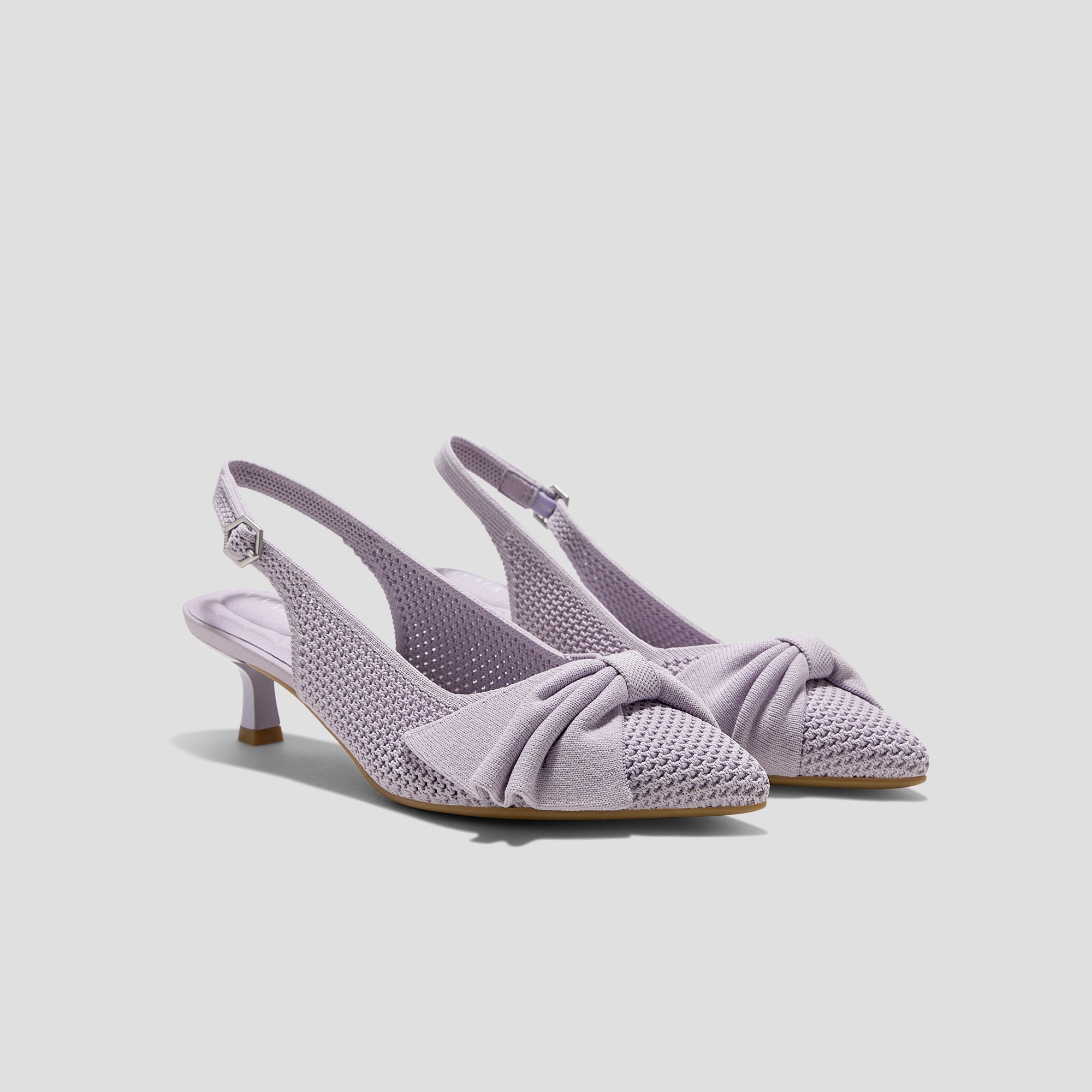 PointEase™ Bow Slingback Heels (Sanna), LIGHT VIOLET FISHNET, EU35